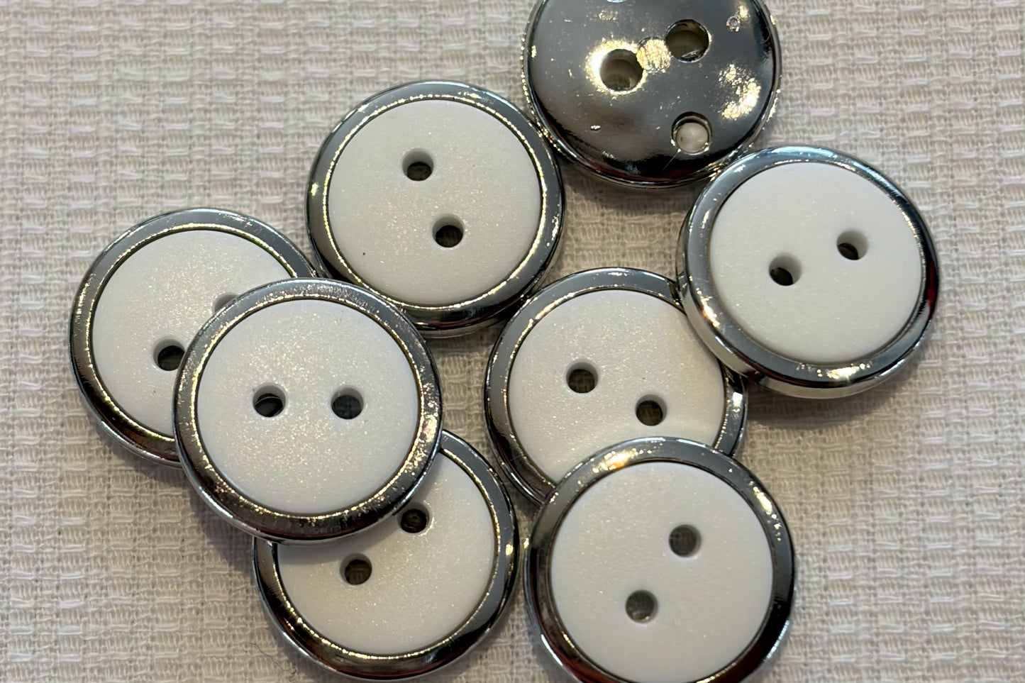 Resin Button with Silver Frame (Five Colours)