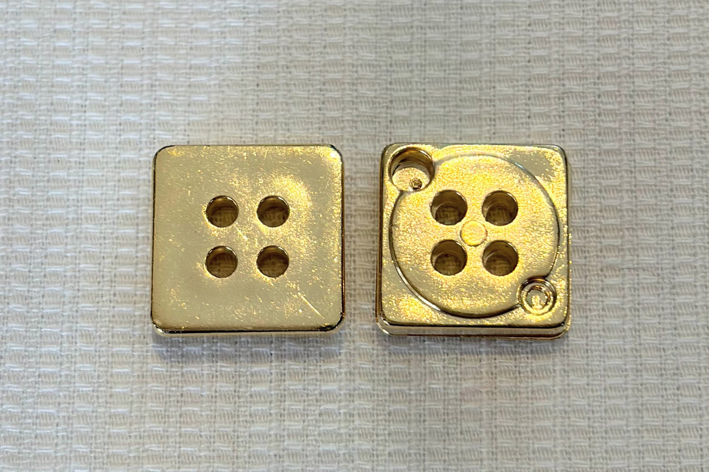 Square Gold Button in Three Sizes