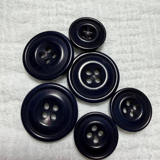 Natural Corozo Button in Blue (Two Sizes)