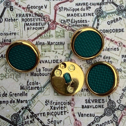 Perfect Green Shank Button with Gold Edge (2 Sizes)