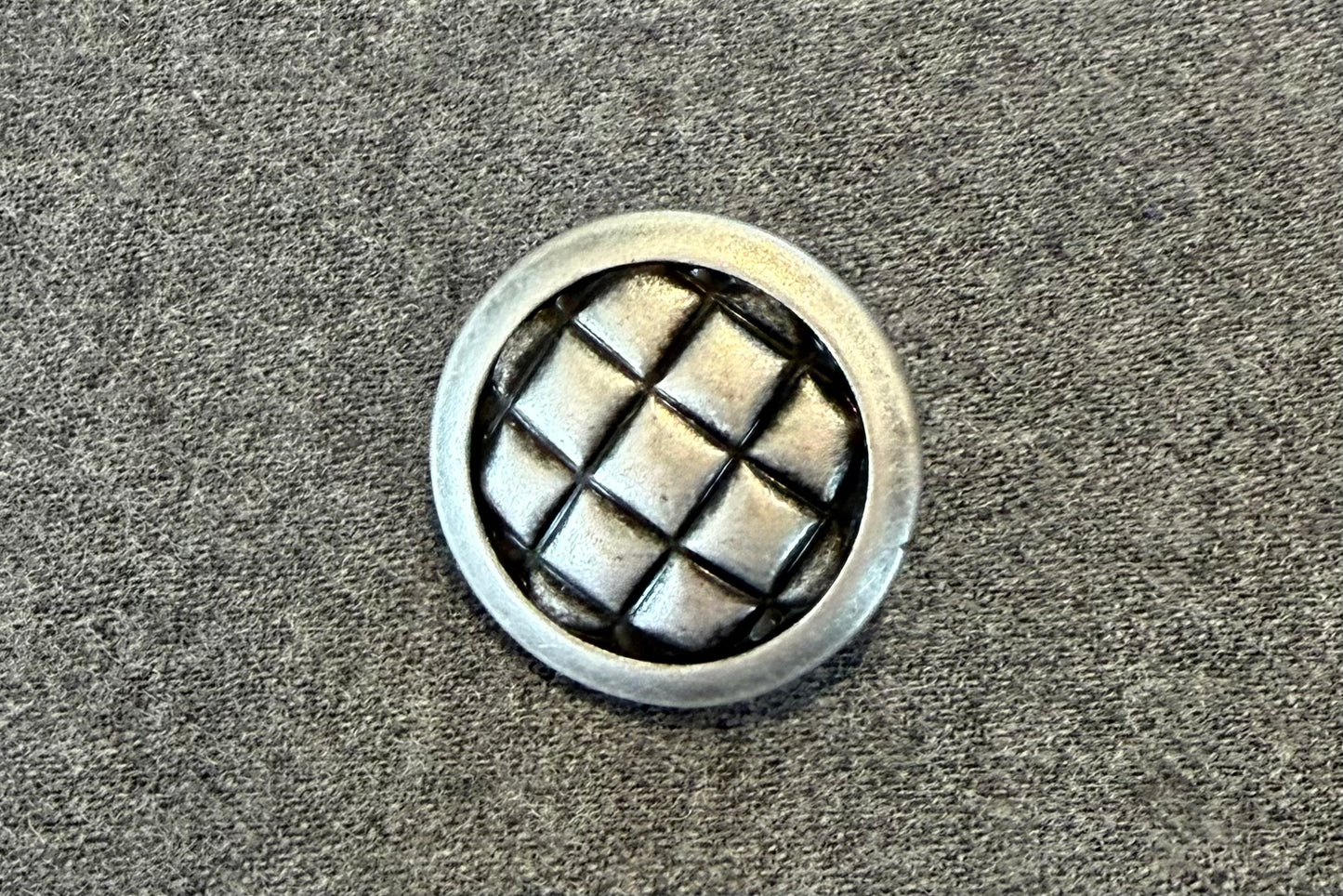 Metal Button with Quilted Texture