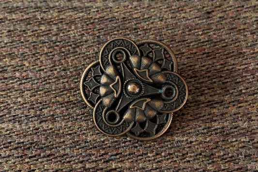 Floral Bronze Metal Button