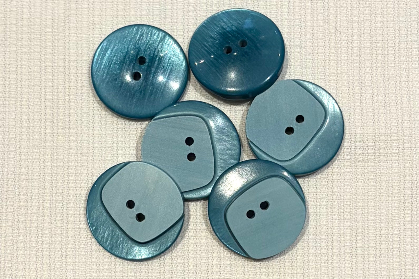 Retro Teal Buttons (Set of 6)