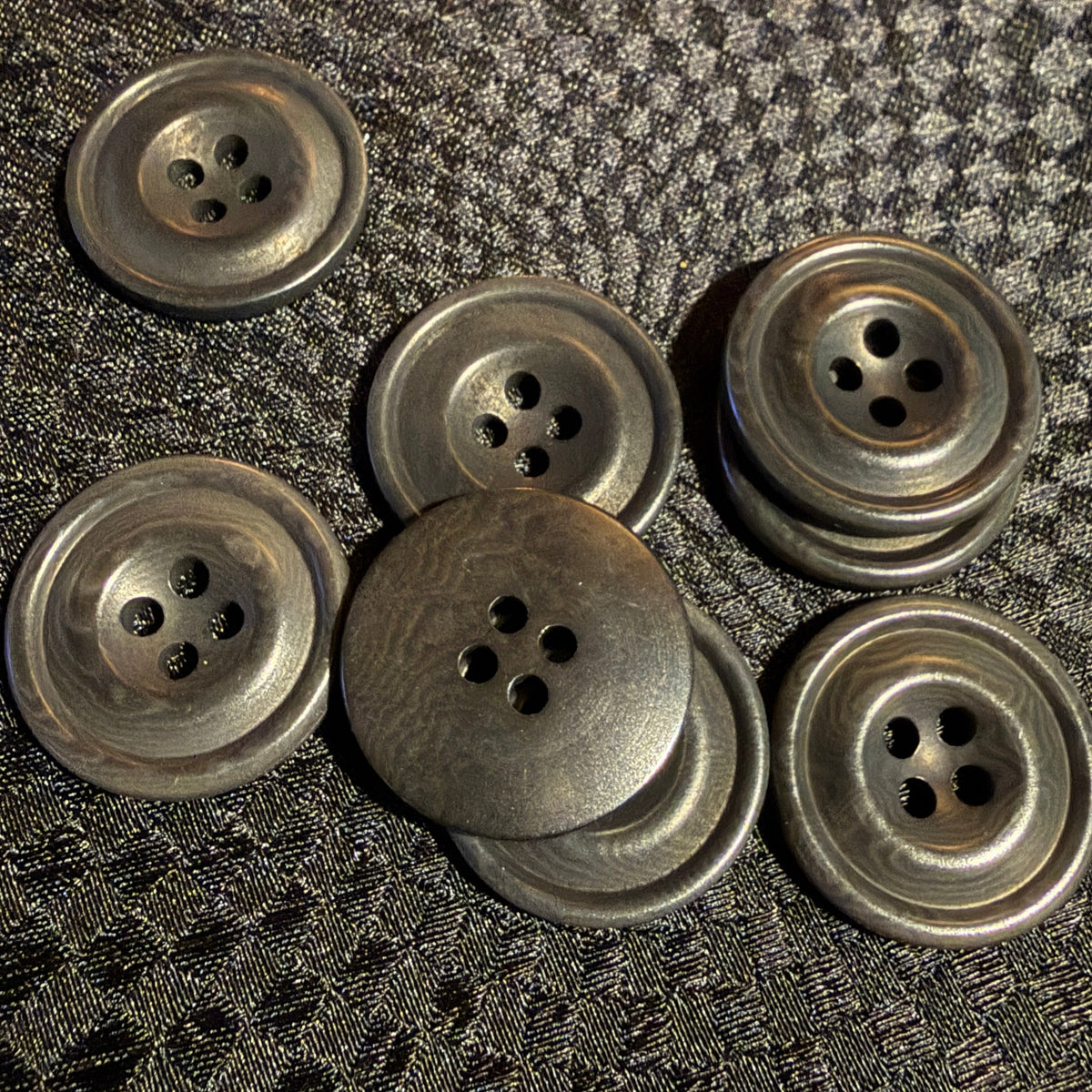 Natural Corozo Button in Grey (Two Sizes)