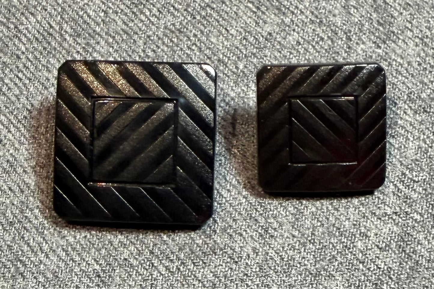 Square Black Shank Button (Sets in 2 Sizes)