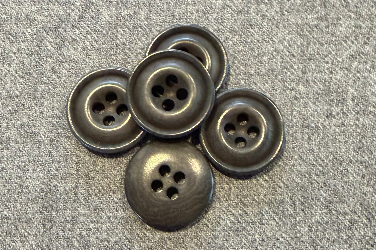 Cu Button Grey Corozo Button – Polished | Curated Buttons