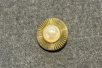 Ornate Gold and Pearl Shank Button (Set of 6)