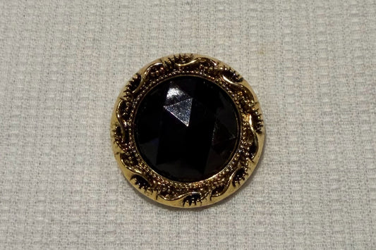 Black and Gold Shank Button (Set of 6)