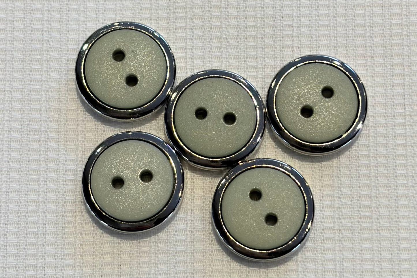 Resin Button with Silver Frame (Five Colours)