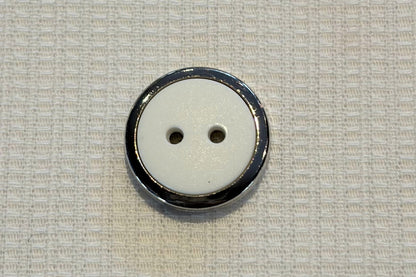 Resin Button with Silver Frame (Five Colours)