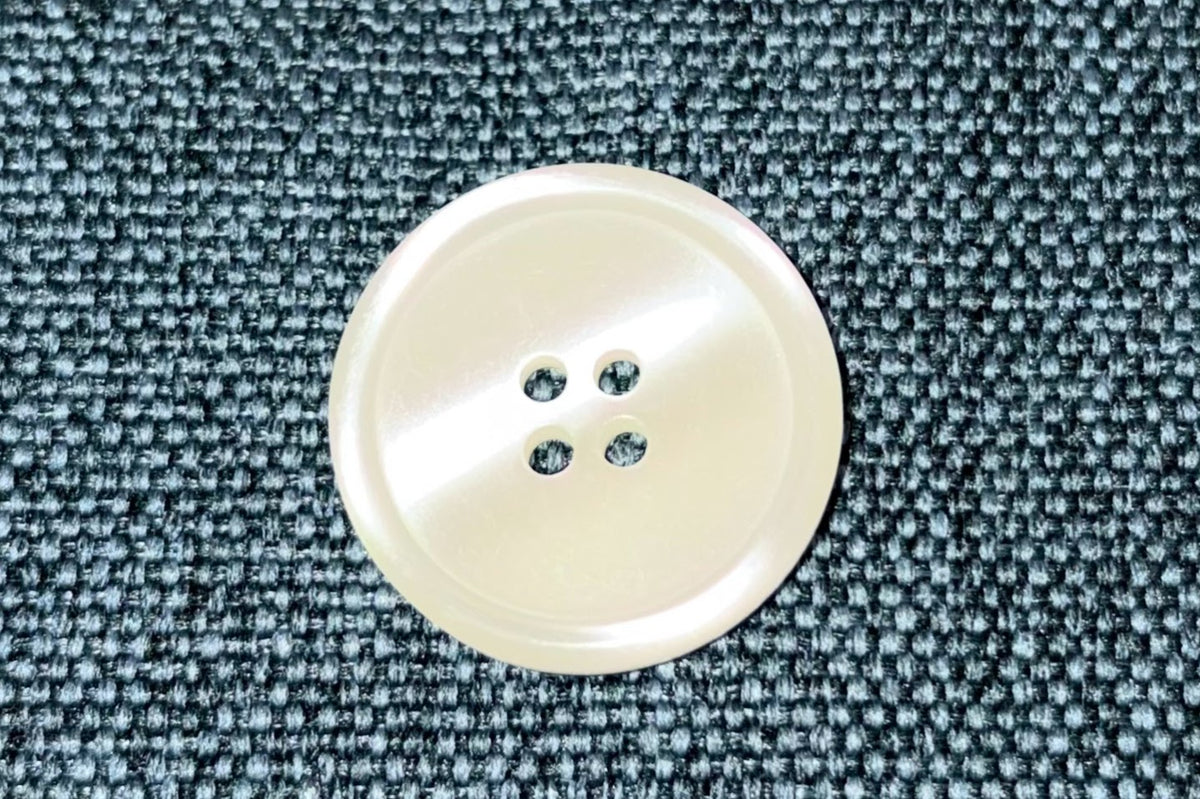 Button Ridges Cream Coat Button with Ridge 25mm (Set of 7) | Curated Buttons