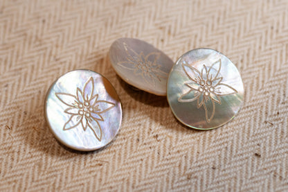 Etched Mother of Pearl Shirt / Blouse Button